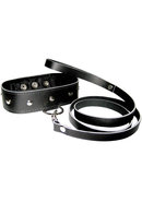 Sportsheets Leather Leash And Collar - Black