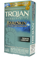 Trojan Condom Sensitivity Bare Skin Lubricated 10 Pack