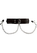 Sportsheets Collar With Nipple Clamps - Black/silver