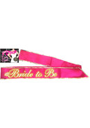 Bride-to-be`s Glow In The Dark Party Sash - Hot Pink
