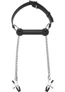 Master Series Equine Silicone Bit Gag With Nipple Clamps -...