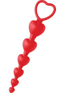 Frisky Sweet Heart Silicone Anal Beads - Red