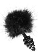Tailz Bumble Bunny Faux Fur Tail Plug - Black