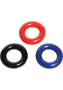 Trinity Men Stretchy Cock Ring 3 Pack - Assorted Colors