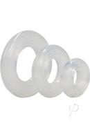Premium Silicone Cock Ring Set (3 Piece Set) - Clear