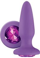 Glams Silicone Butt Plug - Purple Gem