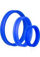 Ringo Pro X3 Silicone Cock Rings Set Waterproof - Blue (3...