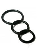 Trinity Men Silicone Cock Rings - 3 Pack - Black