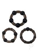 Me You Us Easy Squeeze Cock Ring Set (3 Piece Set) - Black