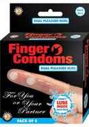 Finger Condoms Dual Pleasure Nubs (6 Per Pack)