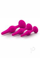 Luxe Beginner Plug Kit Silicone Butt Plugs 3 Sizes - Pink