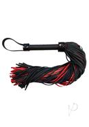 Rouge Anaconda Leather Flogger With Cuff - Black And...