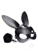 Tailz Bunny Tail Anal Plug And Mask Set - Black