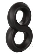 Ultra-soft Crazy 8 Dual Silicone Cock Ring - Black