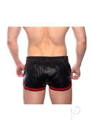 Prowler Red Leather Sport Shorts - Xsmall - Black/red