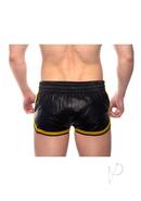 Prowler Red Leather Sport Shorts - Xsmall - Black/yellow