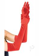 Leg Avenue Extra Long Satin Gloves - O/s - Red