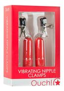 Ouch! Vibrating Nipple Clamps - Red
