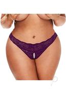 Secret Kisses Lace And Pearl Crotchless Thong - Queen -...