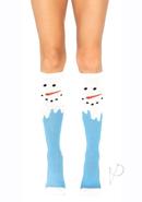 Leg Avenue Snow Man Knee High Socks - O/s - Multicolor