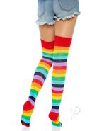Leg Avenue Lycra Acrylic Rainbow Thigh High - O/s -...