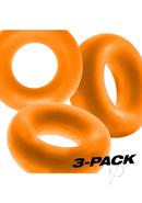 Oxballs Fat Willy Jumbo Cock Ring (3 Pack) - Orange