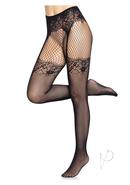 Leg Avenue Faux Garter Belt Fishnet Tights With Lace-up...