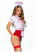Leg Avenue Nurse Feelgood Snap Crotch Garter Bodysuit With...