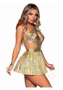 Leg Avenue Golden Angel Pleated Asymetrical Cut-out Dress...